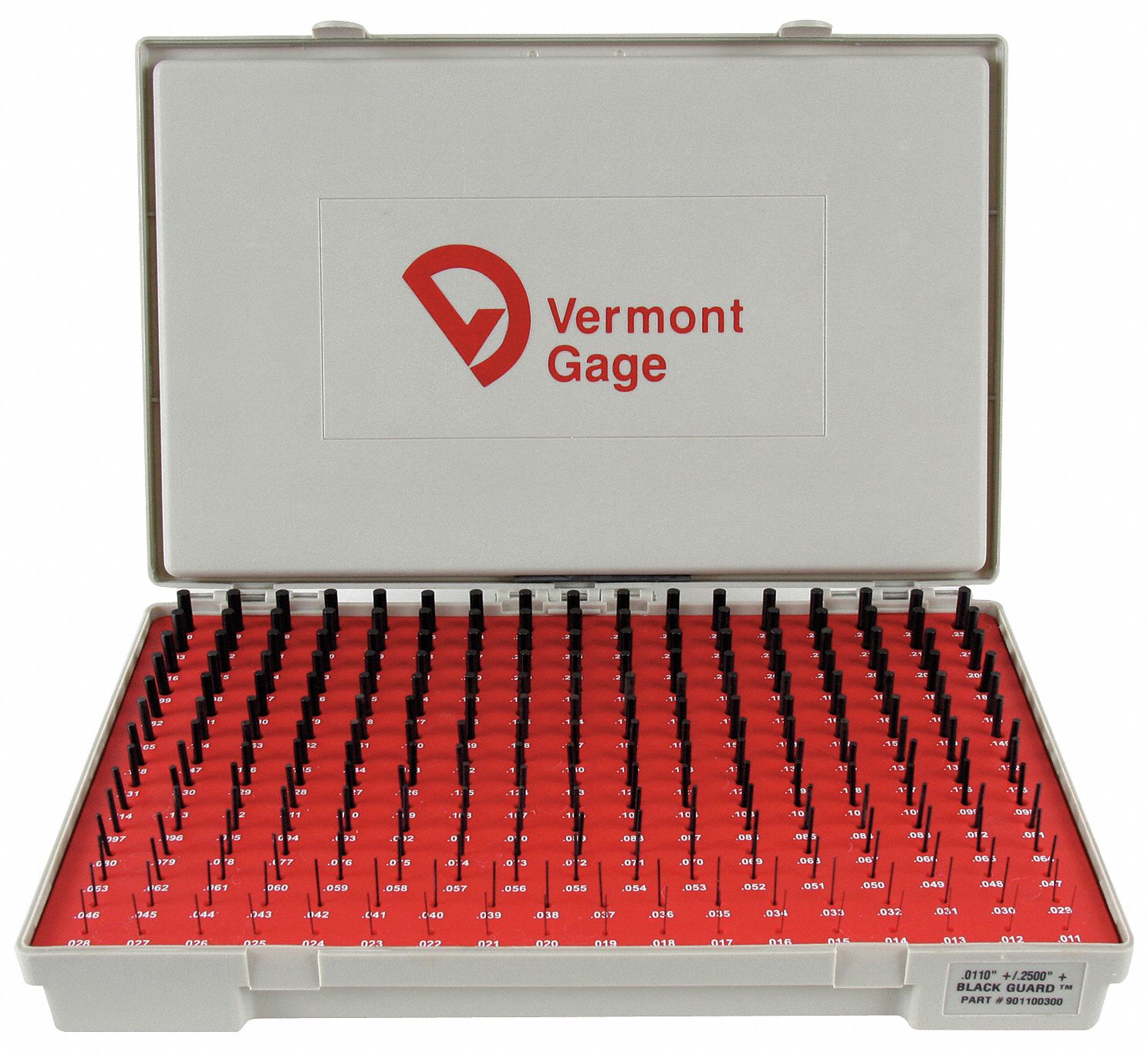 VERMONT GAGE Black OxideCoated Pin Gauge Set 0.0110 in to 0.2500 in