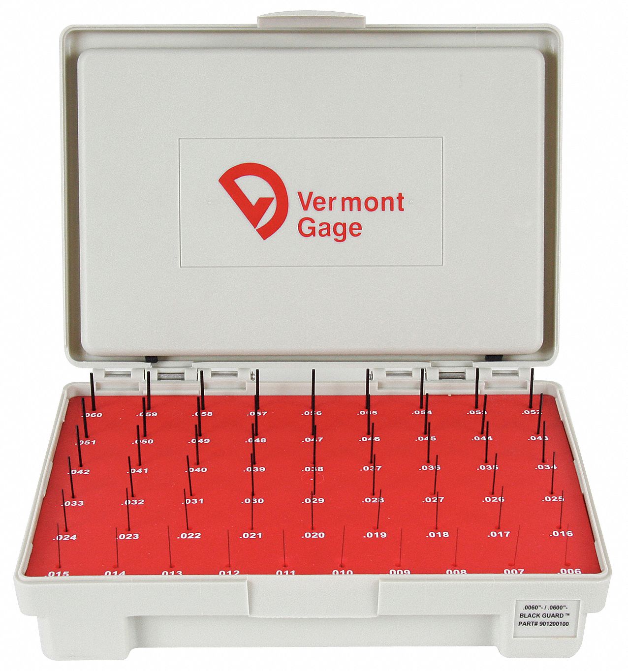 VERMONT GAGE Black OxideCoated Pin Gauge Set 0.0060 in to 0.0600 in