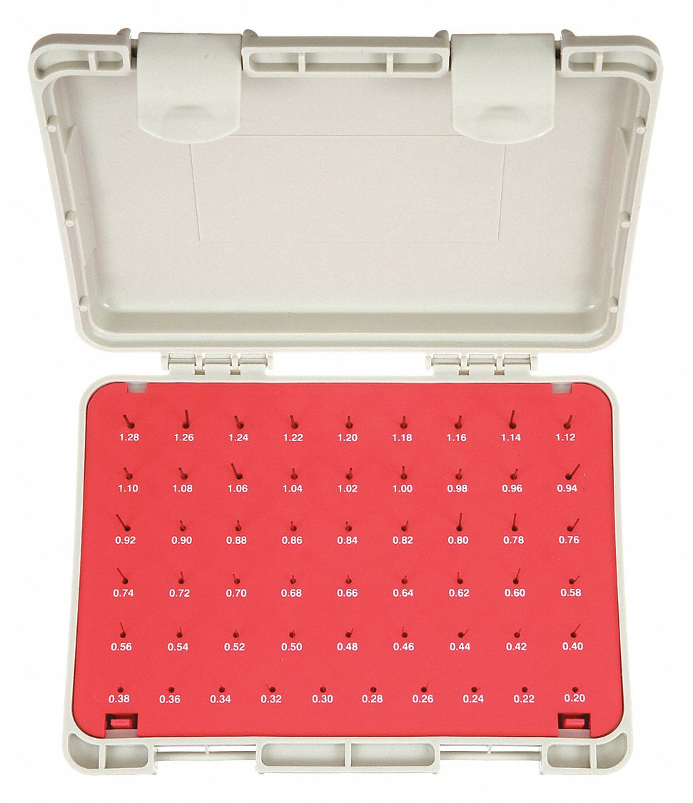 VERMONT GAGE, 0.20 to 1.28 mm Dia Range, 55 Gauges, Black OxideCoated