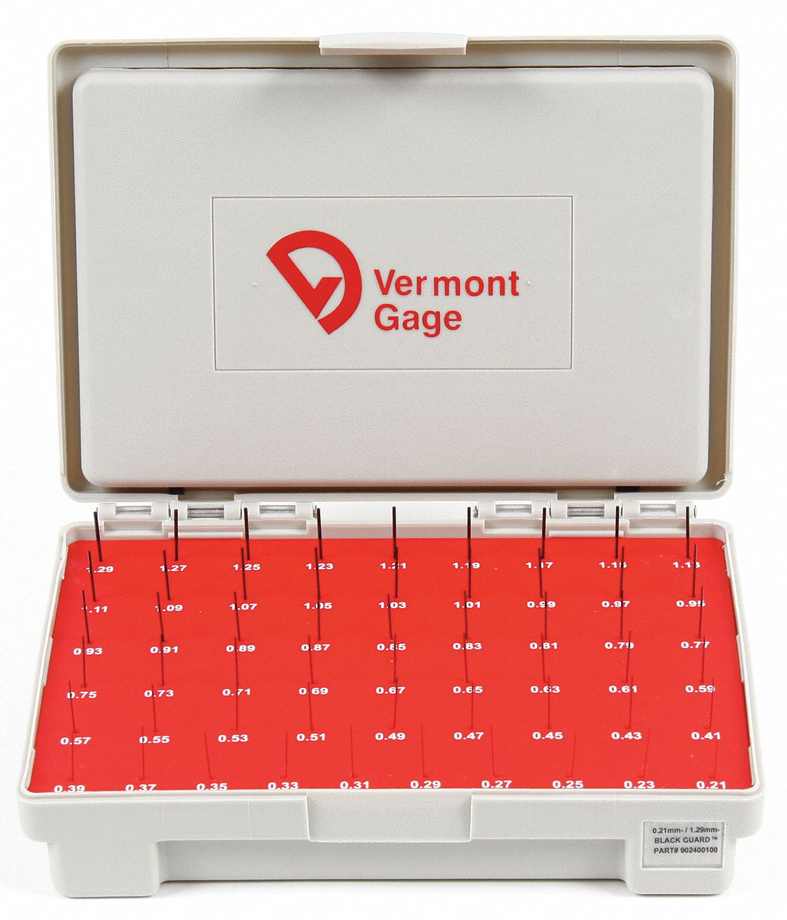 VERMONT GAGE, 0.21 to 1.29 mm Dia Range, 55 Gauges, Black OxideCoated