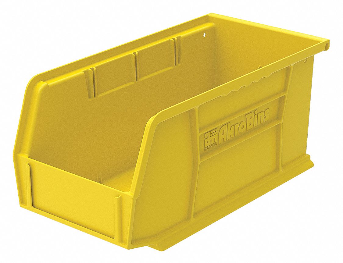 AKROMILS Hang and Stack Bin 5 1/2 in x 10 7/8 in x 5 in, Yellow