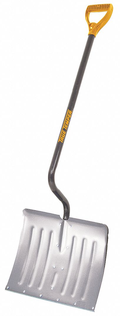 TRUE TEMPER, Aluminum/Plastic, 14 1/2 in Blade Lg, Snow Shovel - 5W938