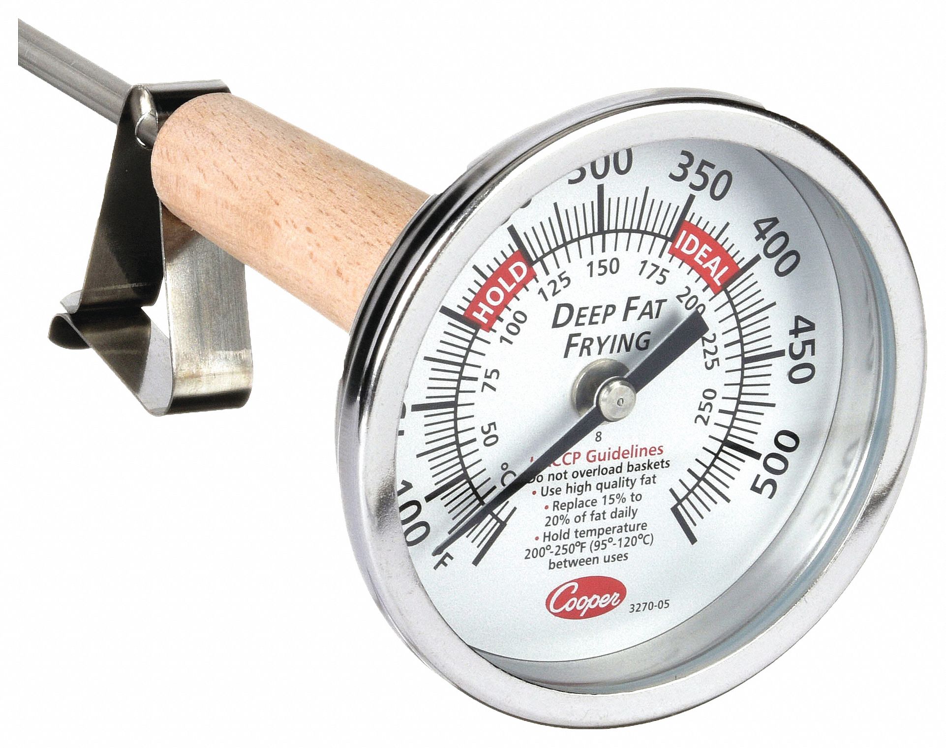 COOPER ATKINS, Deep Fryer, Analog, Mechanical Food Service Thermometer