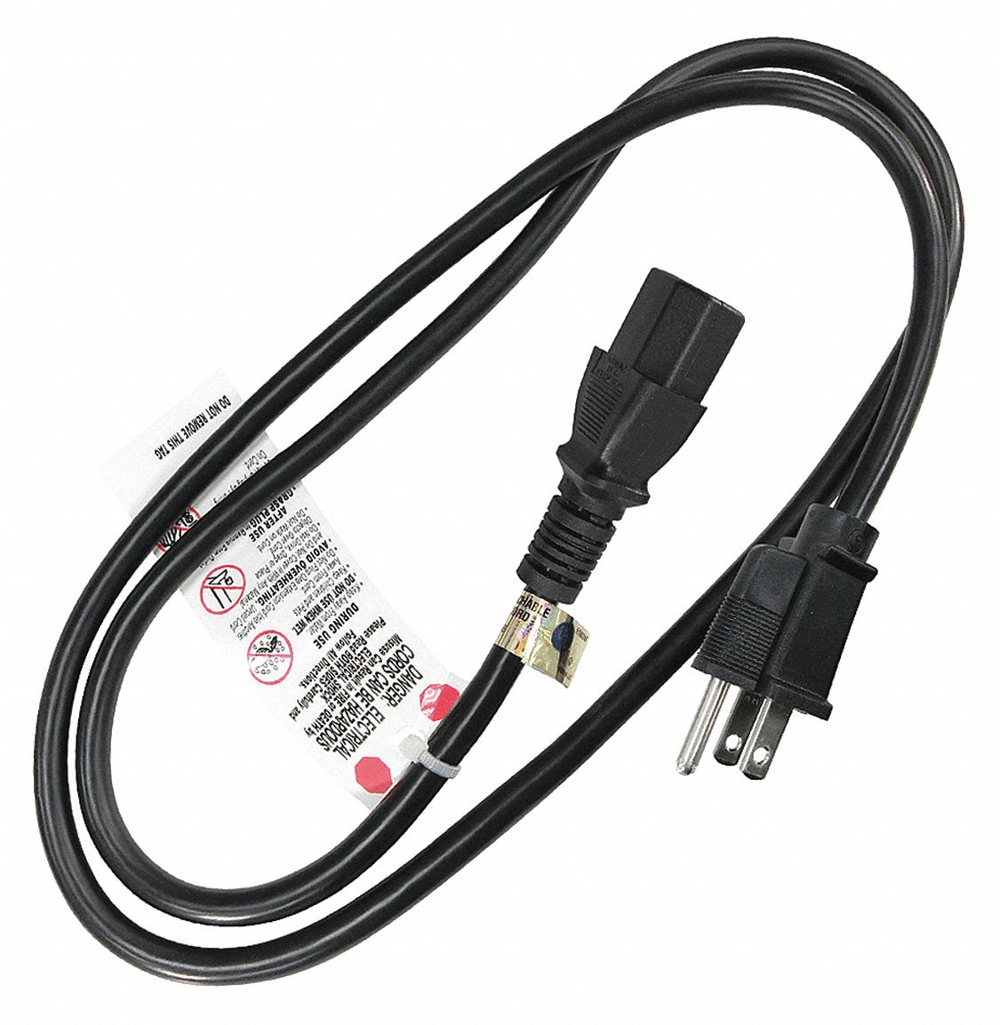 GRAINGER APPROVED Power Cord, 18 AWG, Number of Conductors 3, PVC