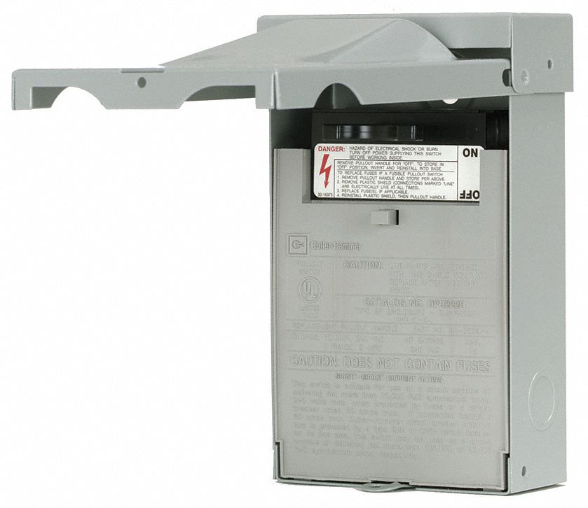 EATON Fusible Air Conditioning Disconnect Switch, Metallic, Galvanized