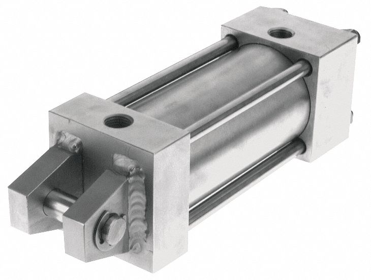 SPEEDAIRE 4 in Air Cylinder Bore Dia. with 8 in Stroke Stainless Steel , Clevis Mounted Air
