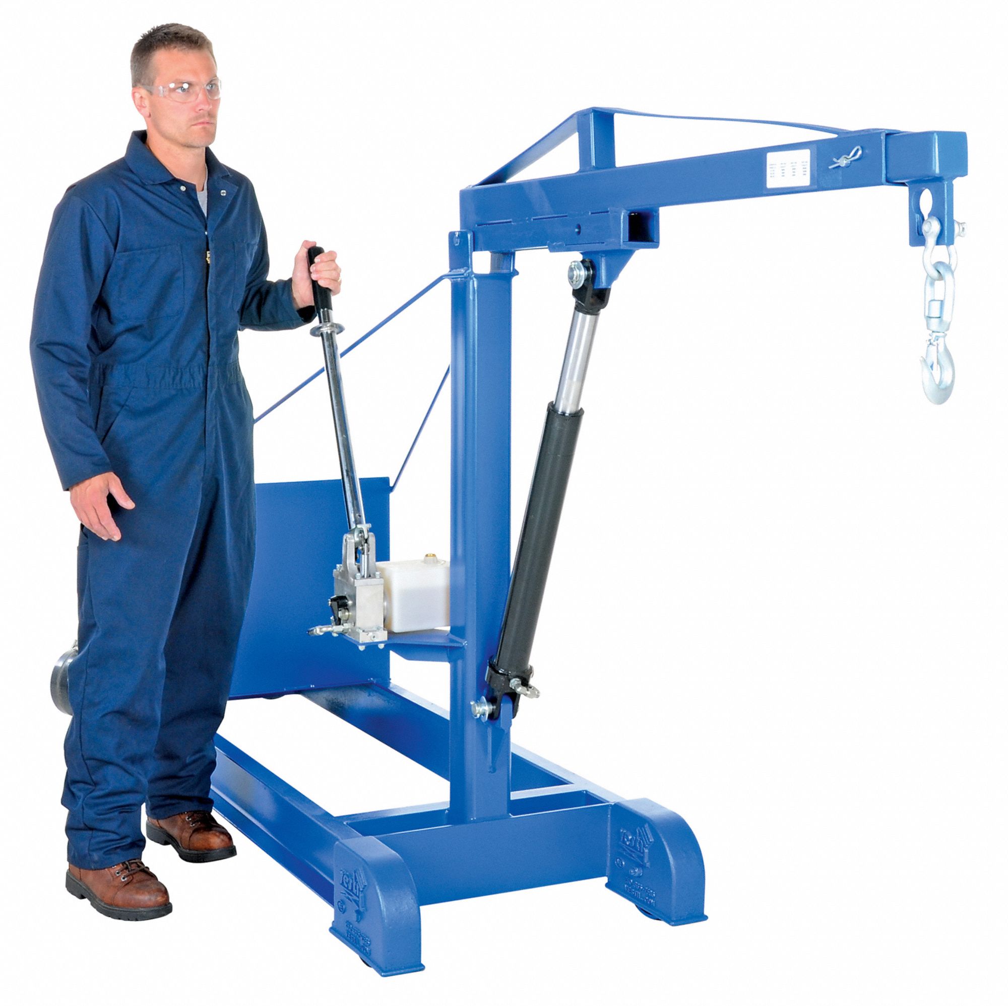 VESTIL Mobile Floor Crane, Counter Balanced, 2,000 lb Capacity (Lb