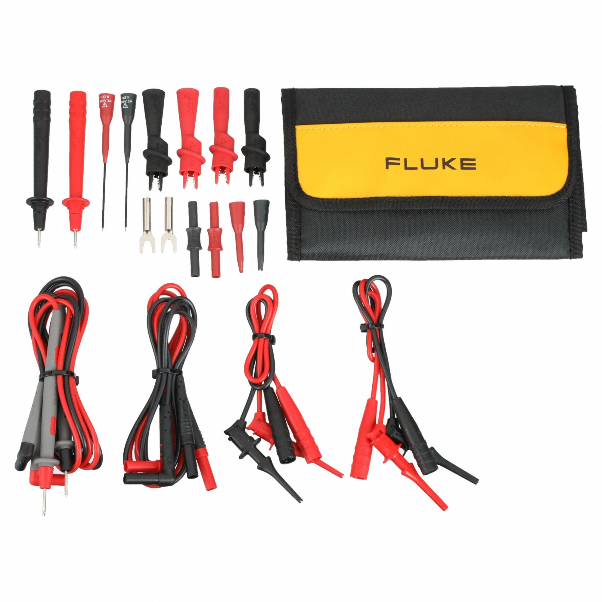 FLUKE, CAT III 300V, Alligator Clip/Probe, Test Lead Kit 5XV77TL81A