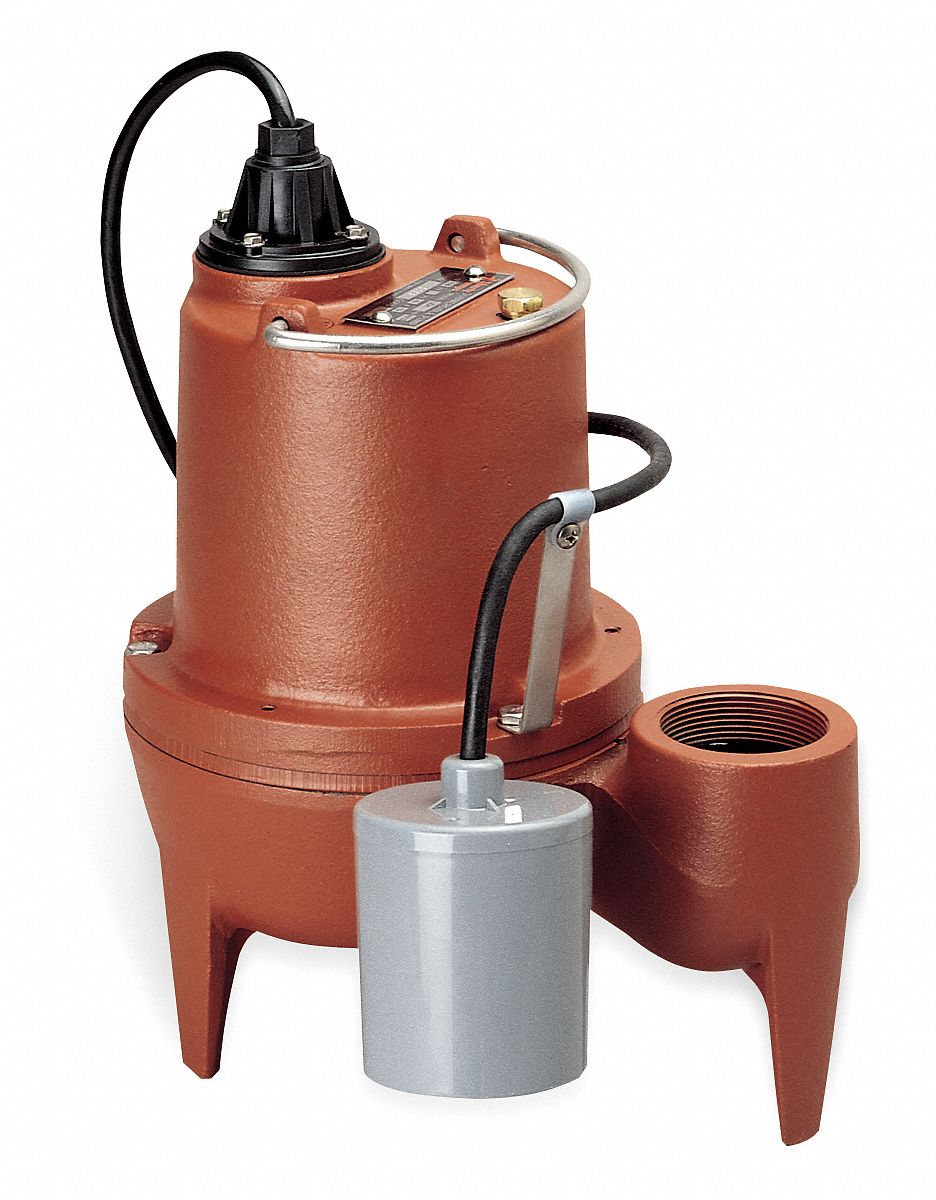 Submersible Sewage Pump, HP 4/10 Grainger