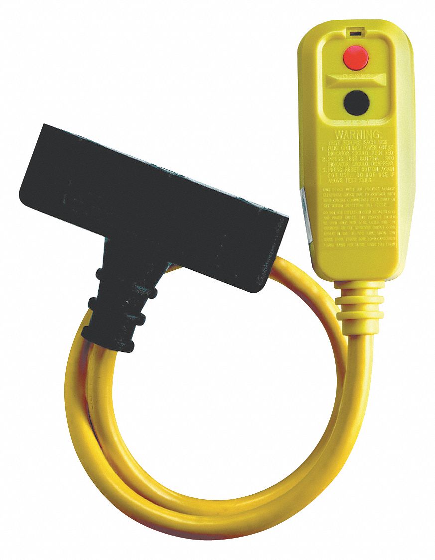 POWER FIRST PlugIn GFCI with Cord 2 ft Cord Lg, 15 A Max. Amps, 120V AC, NEMA 515P, NEMA 5