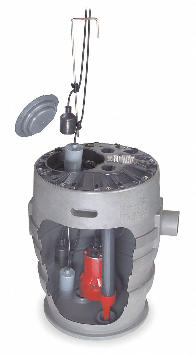 LIBERTY PUMPS Sewage Ejector System, HP 1/2, Phase Pumps 1, Number of
