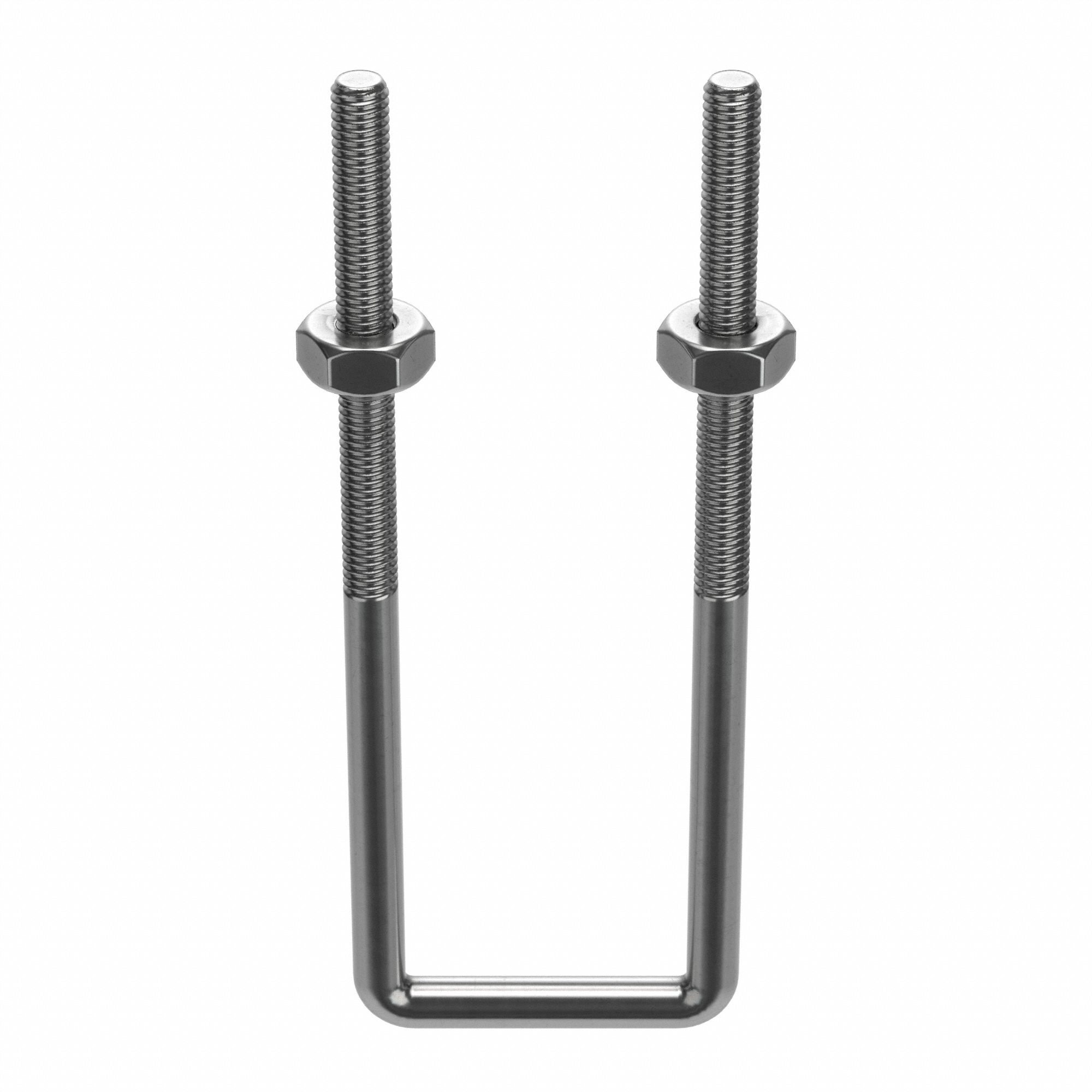 304 Stainless Steel, Plain, Square UBolt 5YY66U17267.037.0207