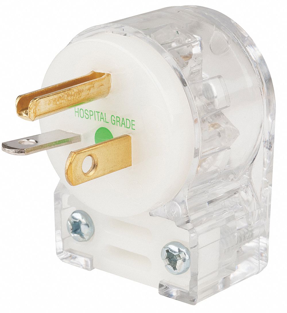 HUBBELL WIRING DEVICE-KELLEMS 20A Hospital Grade Angle Straight Blade