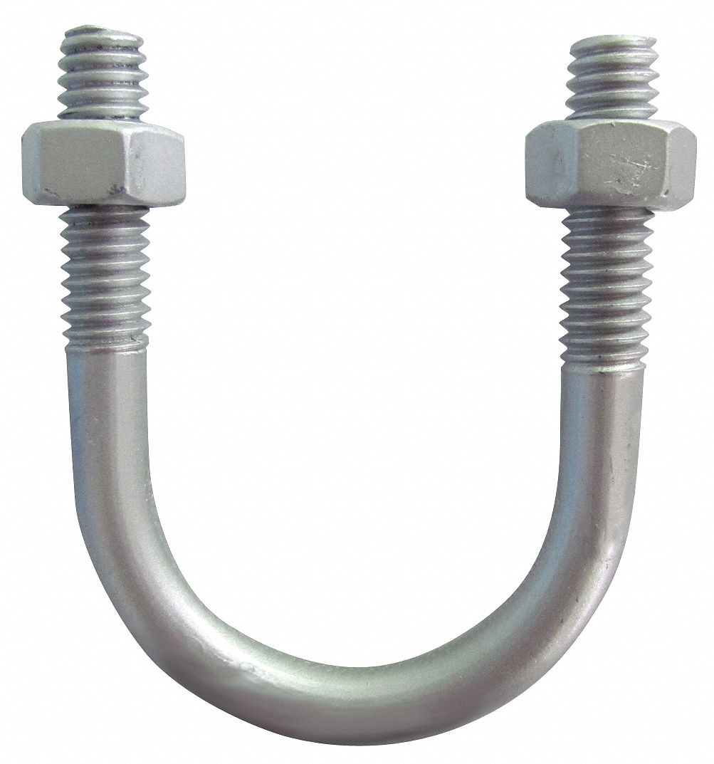 FABORY UBolt, Standard, Aluminum, Plain, 1/4"20, 1 3/8 in Thread