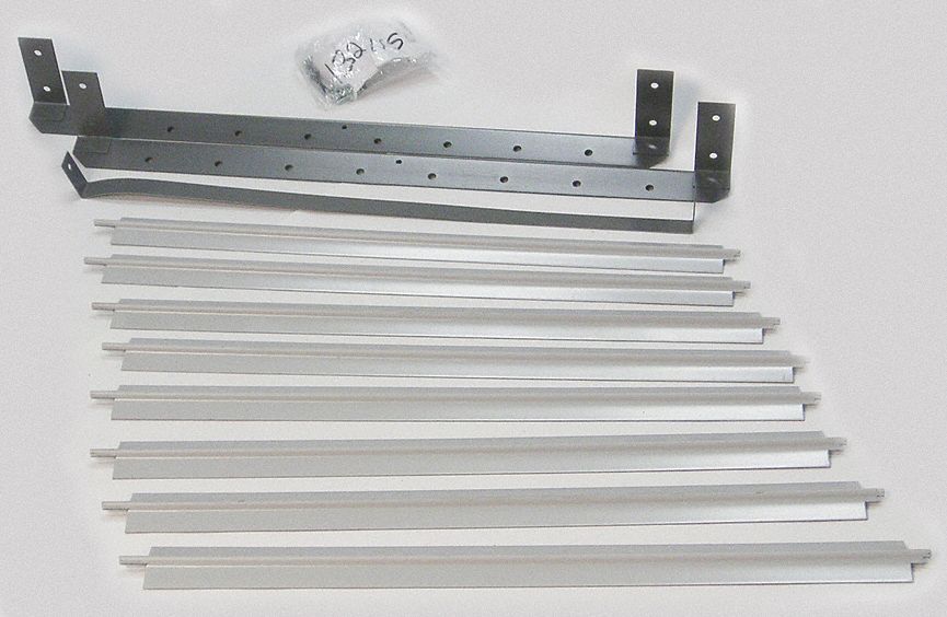 DAYTON Vertical Louver Kits, Steel, Gray, 19 3/16 in x 20 3/4 in x 3 1/