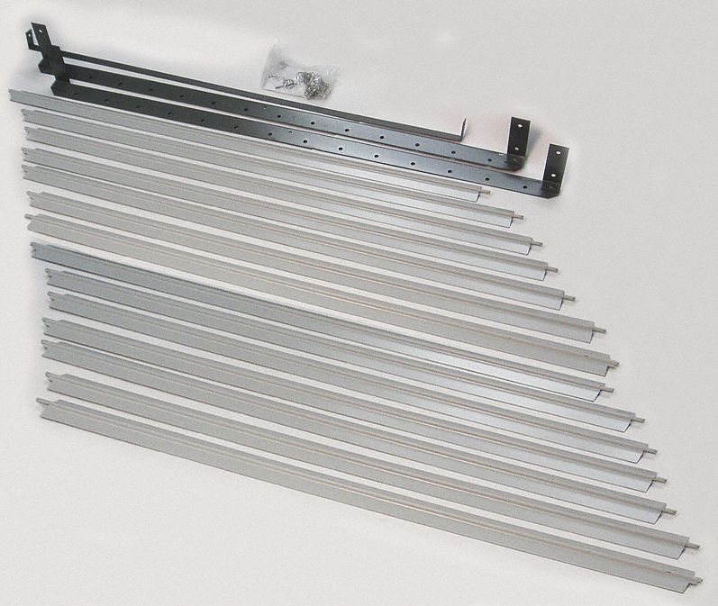 DAYTON Vertical Louver Kits, Steel, Gray, 31 11/16 in x 33 1/4 in x 3 5