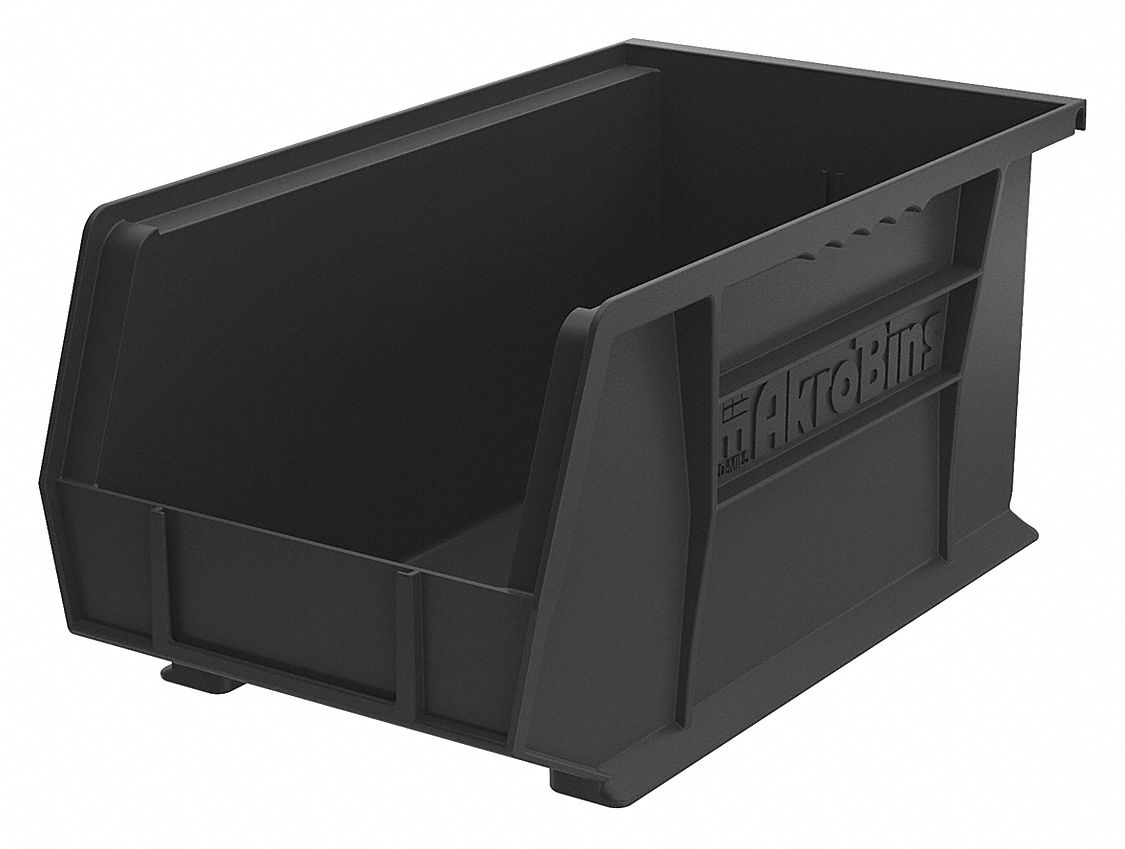 AKROMILS ESD Conductive Bin 8 1/4 in x 14 3/4 in x 7 in, Black, 60 lb