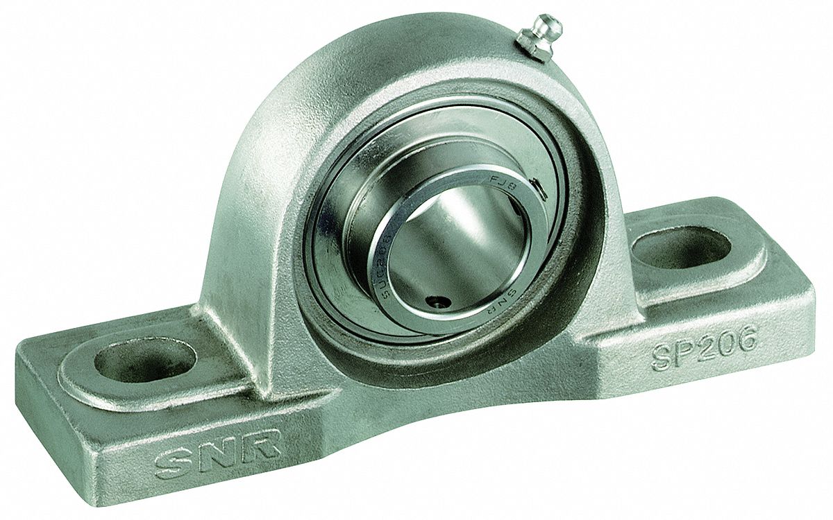 Pillow Block Bearing, Ball, 1 3/16 in Bore Dia., Set Screw Shaft