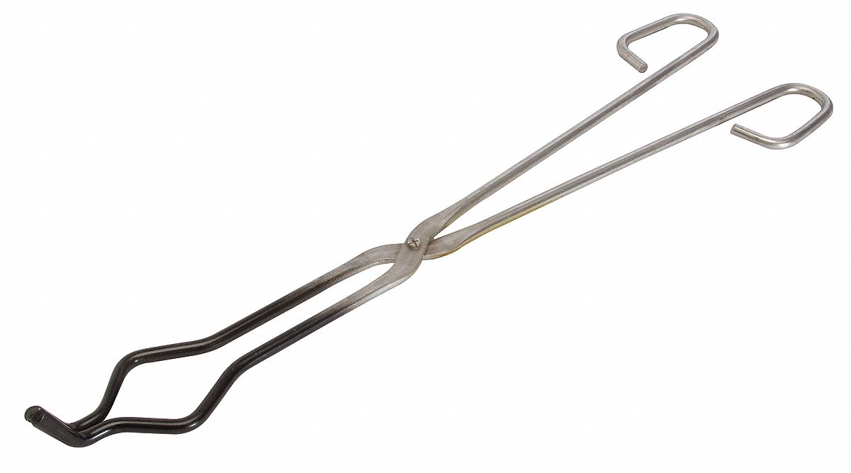 GRAINGER APPROVED ExtraLong Tongs, Nickel Plated Steel, 18 in Overall Length 5ZPT75ZPT7