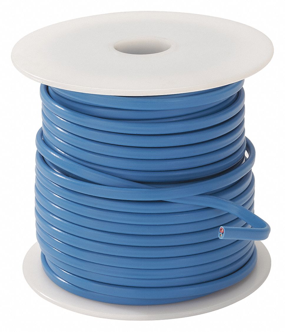 GRAINGER APPROVED Thermocouple Wire, Type T, 20 AWG, 50 ft, Solid, Blue