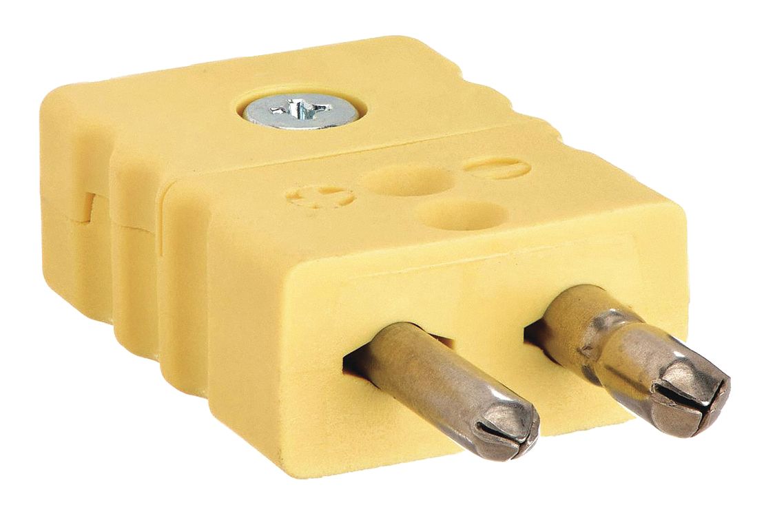 TEMPCO Thermocouple Plug, Yellow, Thermocouple Type K, Plug or