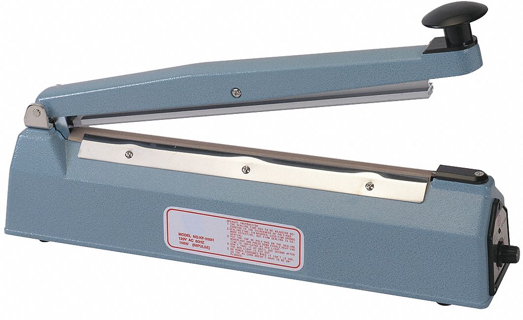 GRAINGER APPROVED Poly Bag Sealer, Table Top Mount Type, Heat Sealing Type Impulse, Hand