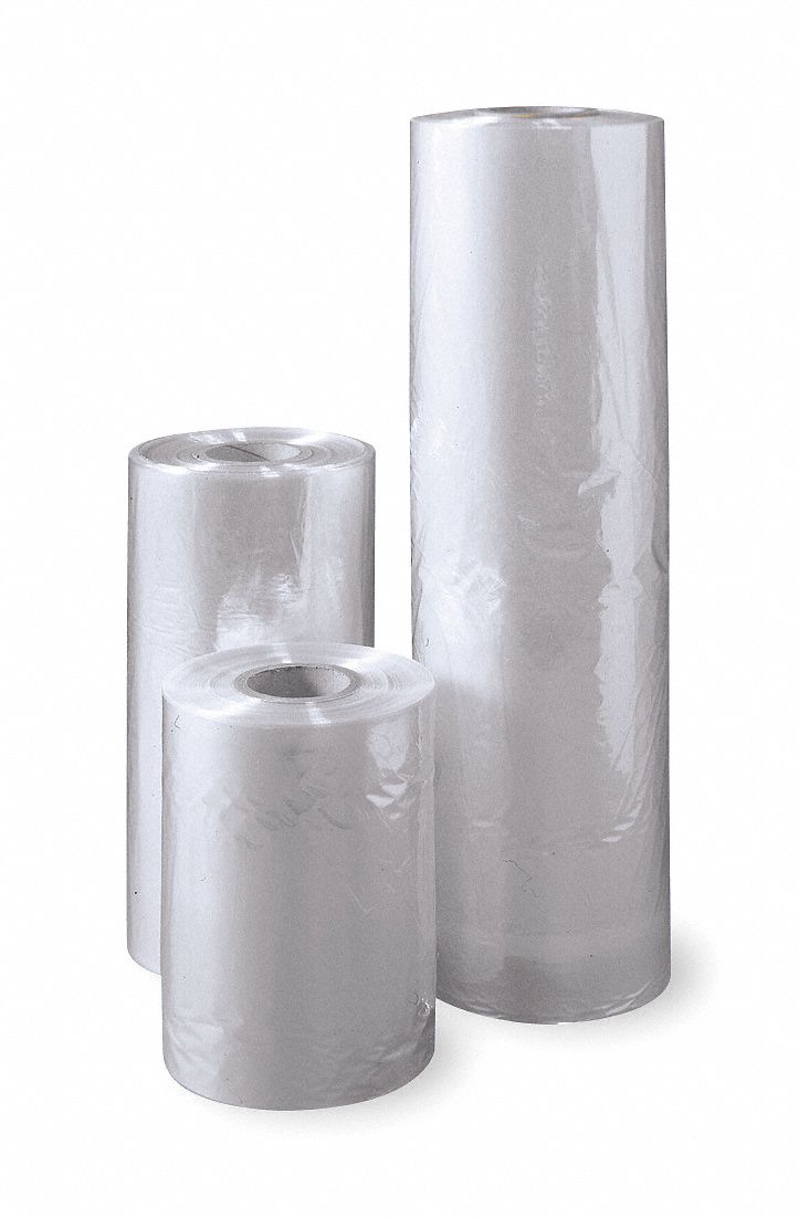 GRAINGER APPROVED Shrink Wrap Film, PVC, Thickness 75 ga, Roll Width 18