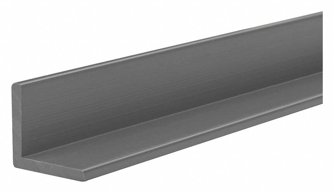 USA SEALING 2 ft Plastic Angle Stock, 7200 psi, PVC, 0.275 in Thick