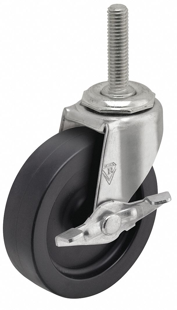 SHEPHERD CASTER, 3 in Wheel Dia., 120 lb, NSFListed Sanitary Threaded