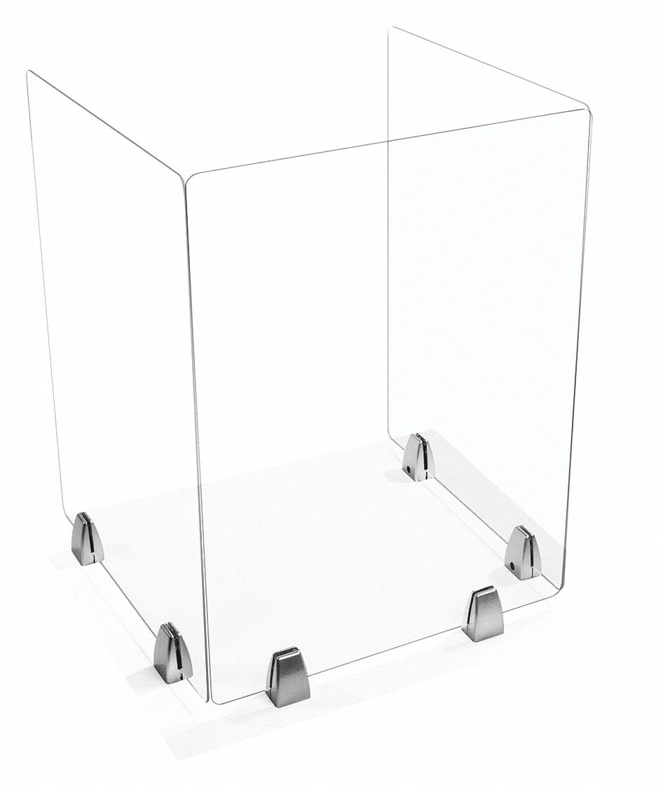 24 in Ht, 1/4 in Thick, Plastic Classroom Desk Dividers 60GX02BULK