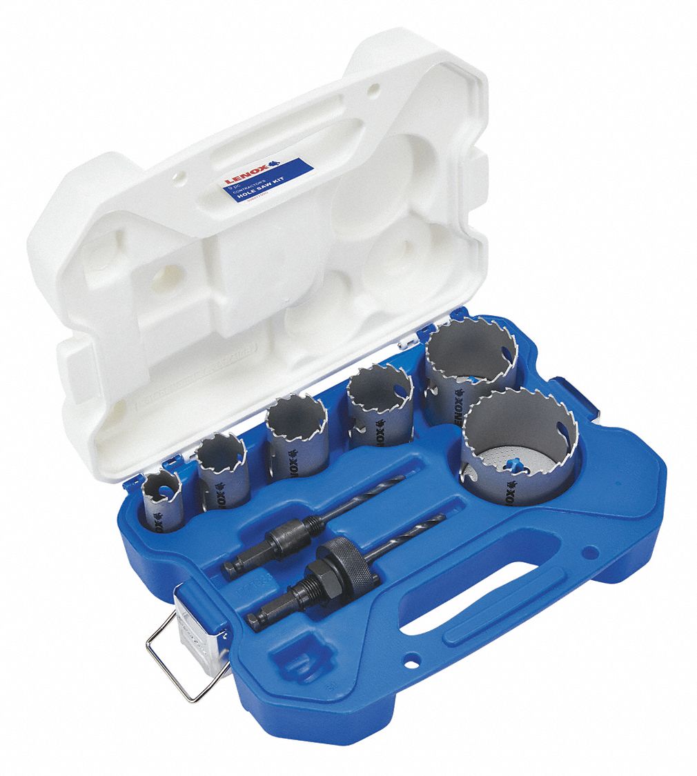 LENOX, 8 Pieces, 7/8 in to 2 1/2 in Saw Size Range, Hole Saw Kit