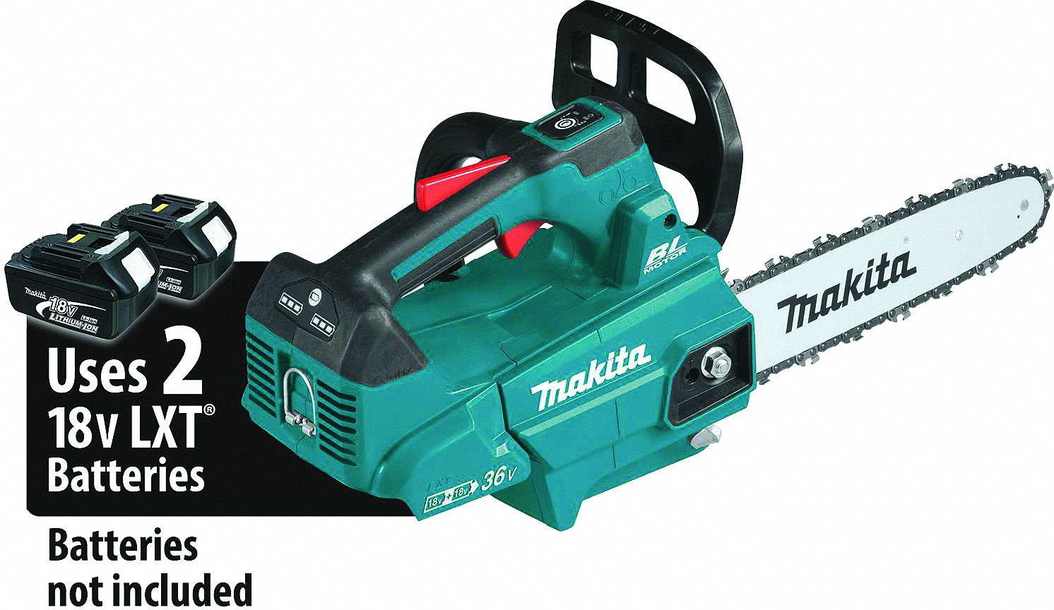MAKITA, 14 in Bar Lg, Top Handle, BatteryPowered Chainsaw 60HY97