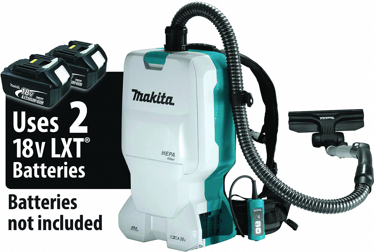 MAKITA, 78 cfm Vacuum Air Flow, 15 lb Wt, Backpack Dry Vacuum 60HZ14