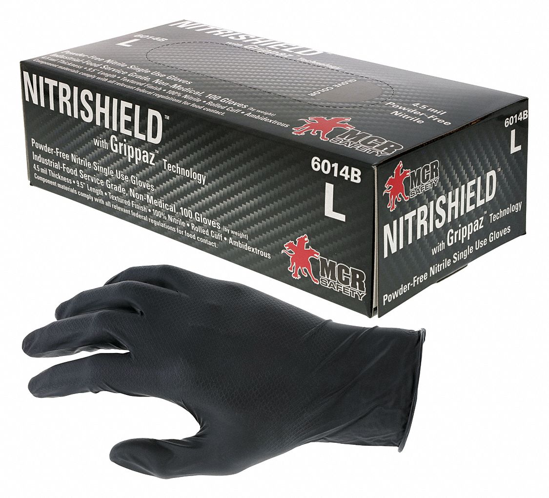 MCR SAFETY, FoodGrade/Gen Purpose, L ( 9 ), Chemical Resistant Gloves
