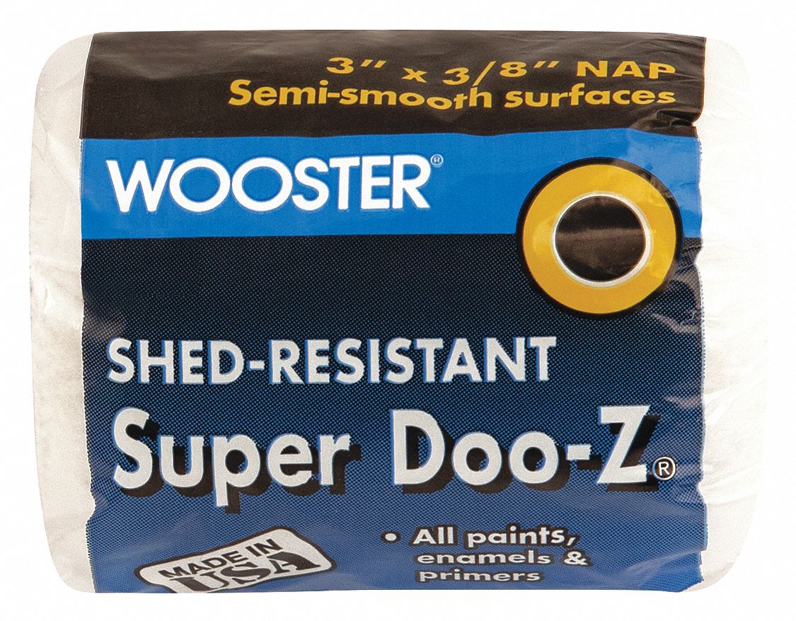 WOOSTER, 3 in Lg, 3/8 in Nap Size, Roller 60NP86R2053 Grainger