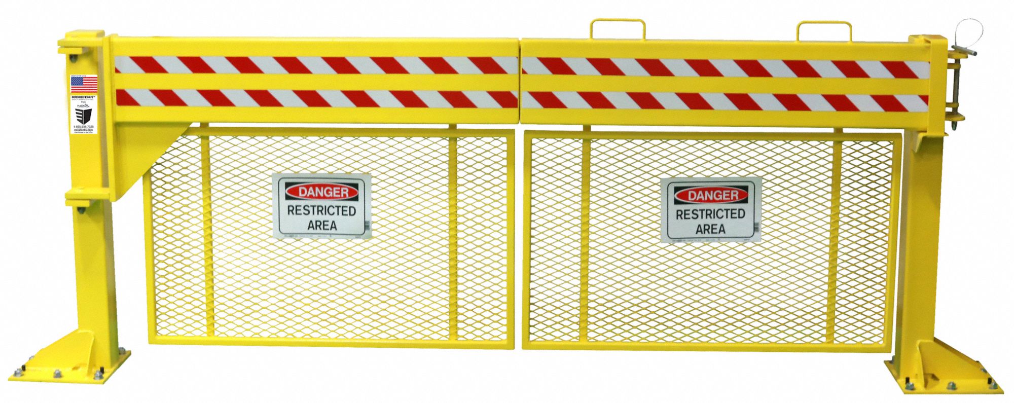 DEFENDER GATE Safety Gate, 42 in Gate Height, 8 ft, 6 ft Opening Width