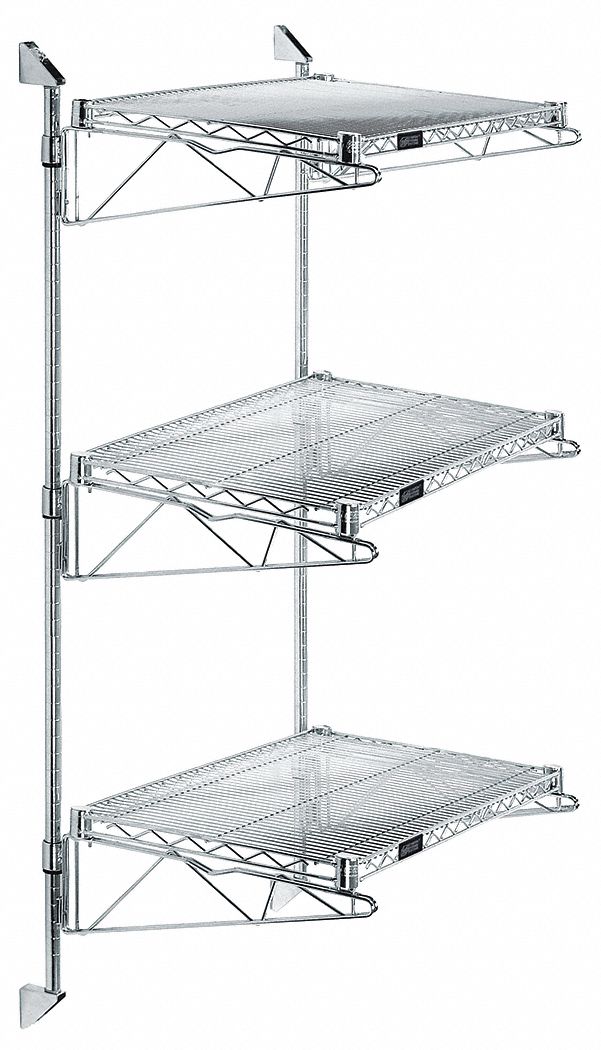 QUANTUM STORAGE SYSTEMS, 36 in x 24 in, 3 Shelves, Wire Cantilever
