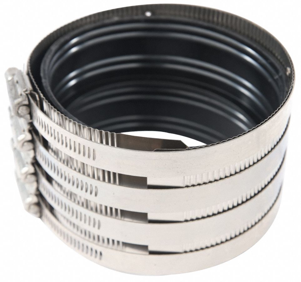 Stainless Steel, 4 in x 4 in Fitting Pipe Size, HeavyDuty Clamp