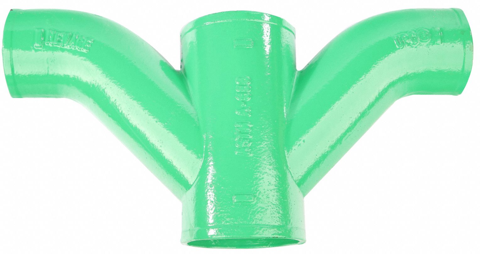 Cast Iron, 4 in x 4 in x 4 in x 4 in Fitting Pipe Size, 45° Double