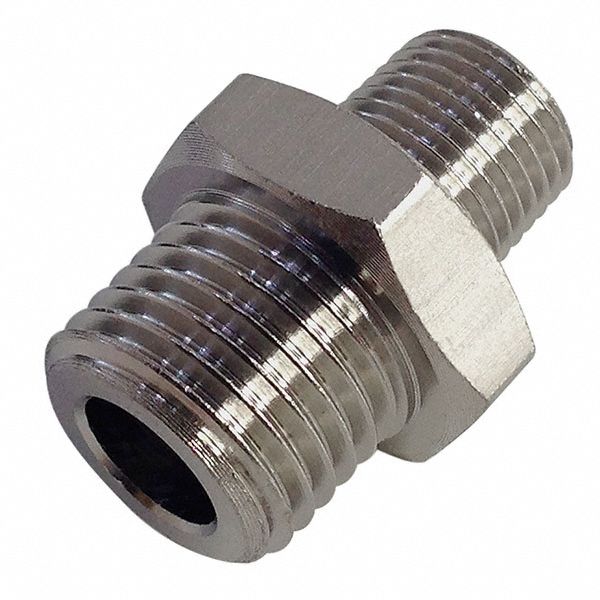 NickelPlated Brass, 1/8 in x 1/4 in Fitting Pipe Size, Male Unequal