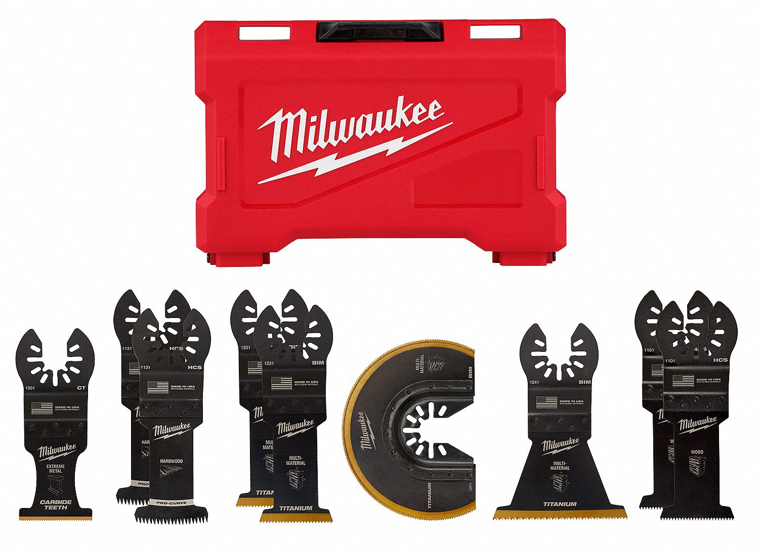 MILWAUKEE Cutting Blade Set 9 Blades, Cutting Blade, Round/Straight