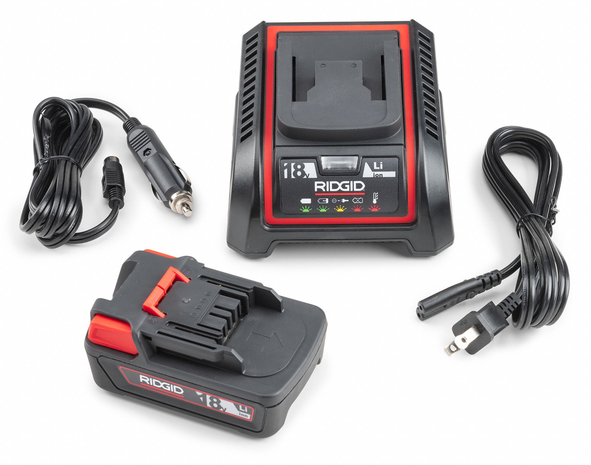 RIDGID®, 100 to 240V AC, Battery and Charger Kit 61HR1966003 Grainger