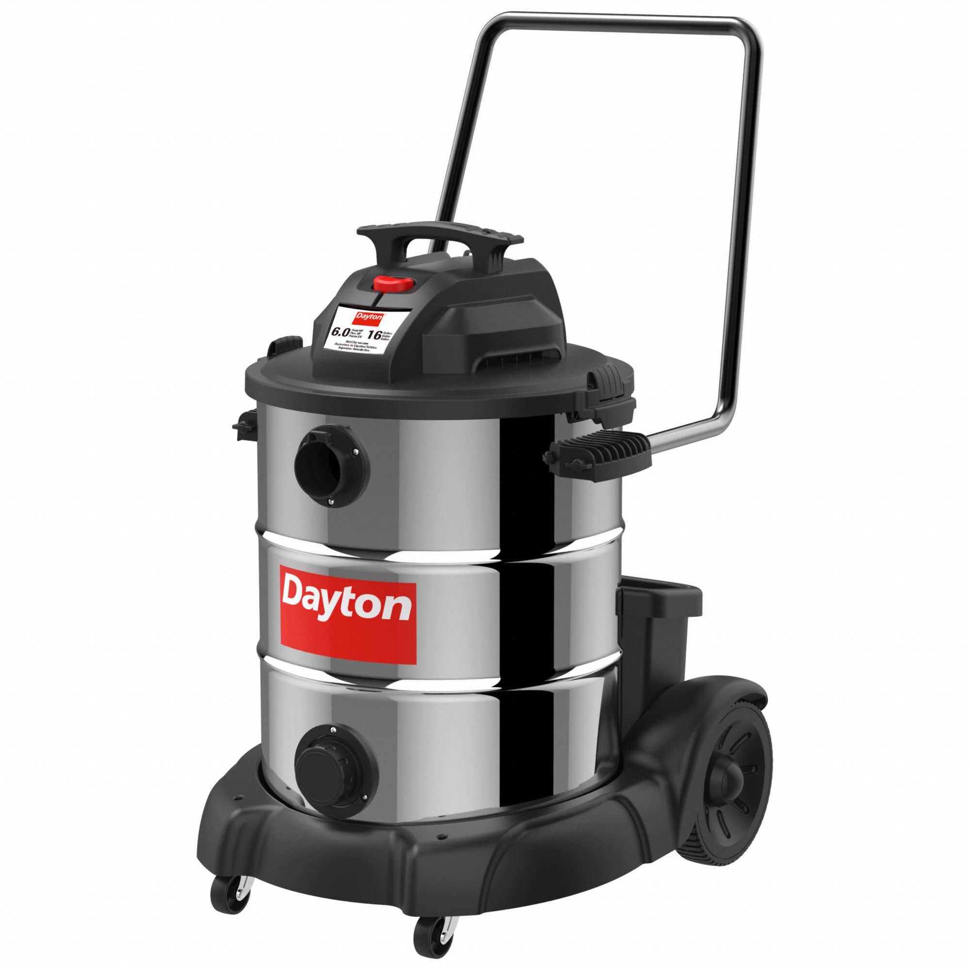 DAYTON, 16 gal Tank Size, Stainless Steel, Shop Vacuum 61HV8761HV87 Grainger