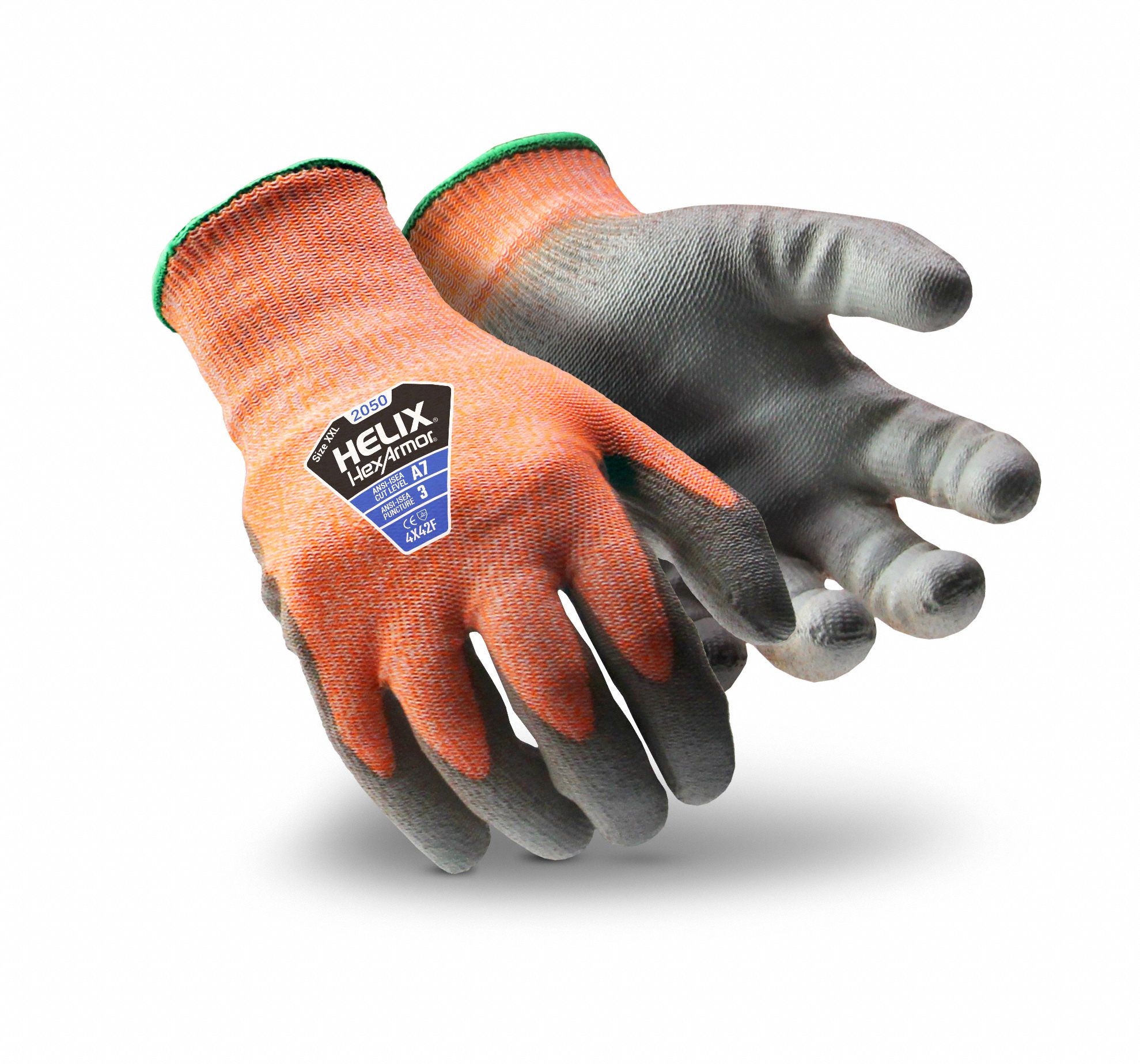 HEXARMOR Safety Gloves, A7 ANSI/ISEA Cut Level, High Dexterity, 4 ANSI