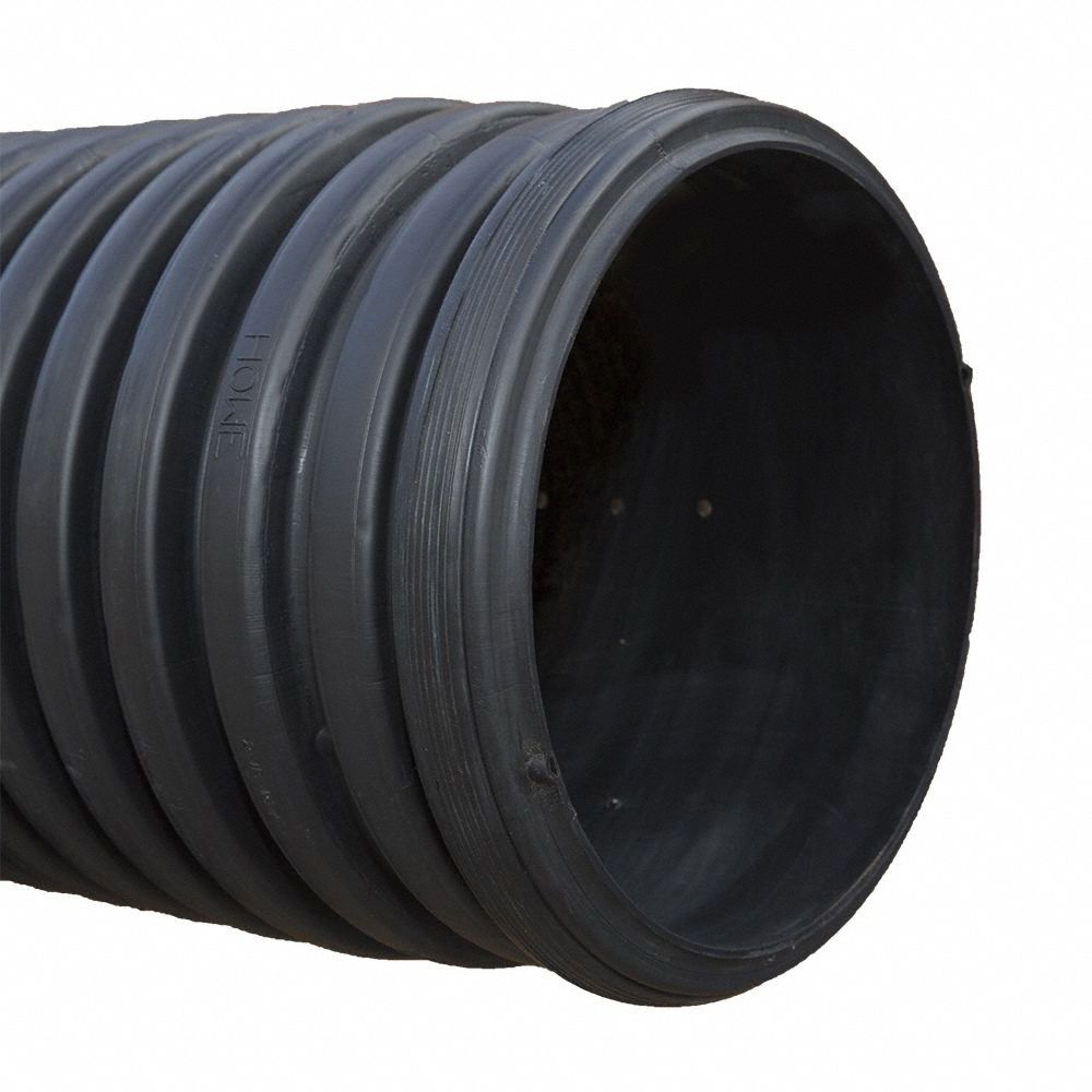 ADVANCED DRAINAGE SYSTEMS Drainage Pipe HDPE, 8 in Nominal Pipe Size, 20 ft Overall Lg, Double