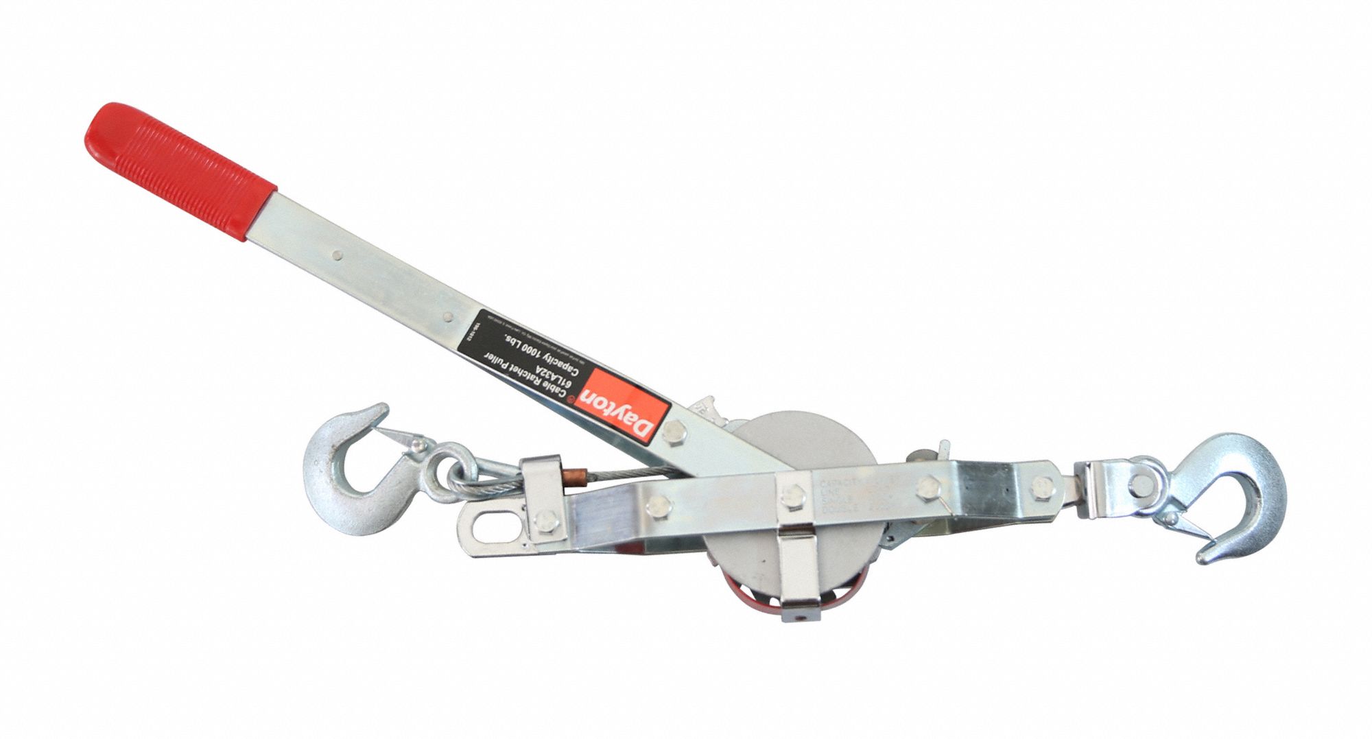 DAYTON Cable Ratchet Puller, 1,000 lb Pull Capacity, 6 ft Cable or Rope Length 61LA3261LA32