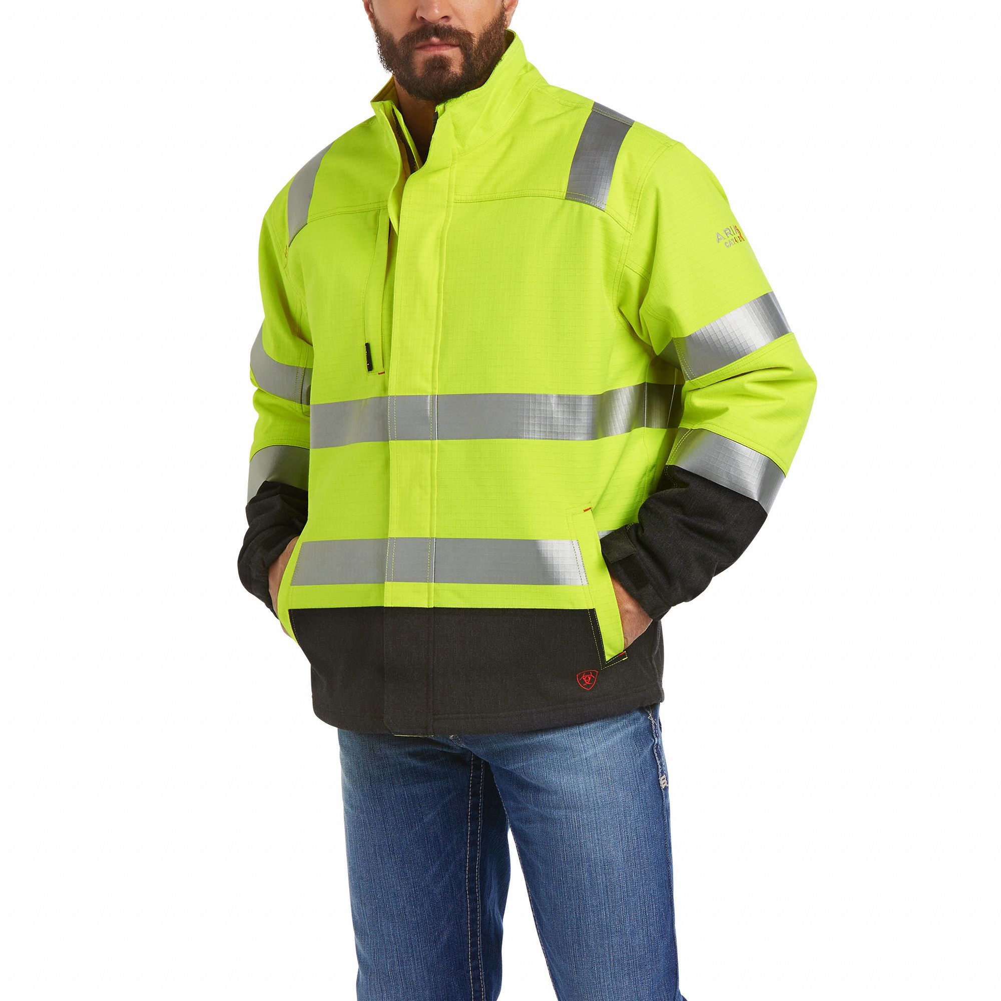 ARIAT, 4 PPE CAT, 52 cal/sq cm ATPV, FR Insulated Waterproof HiVis