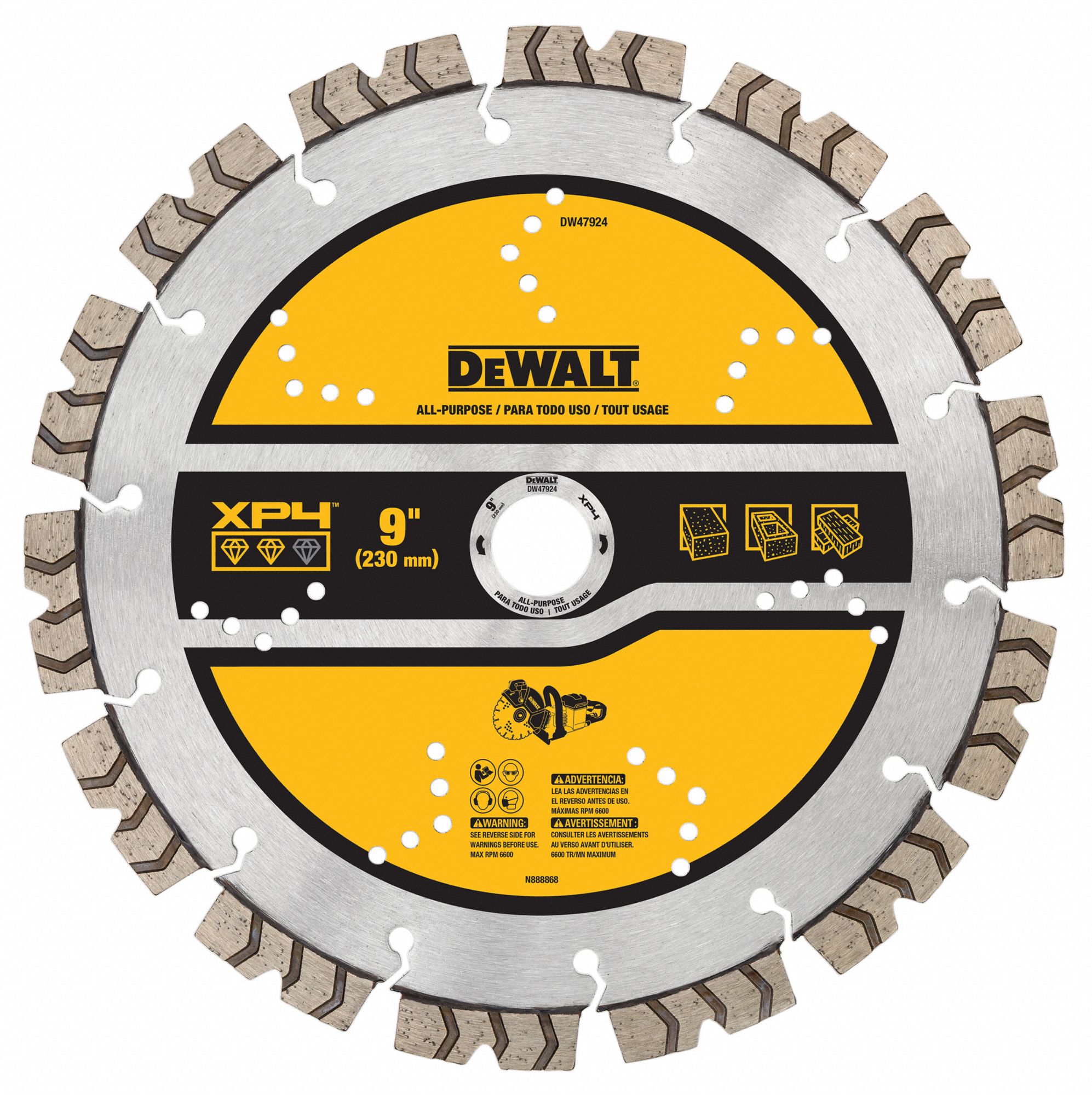 DEWALT, 9 in Blade Dia., 7/8 in Arbor Size, Diamond Saw Blades 61TJ11