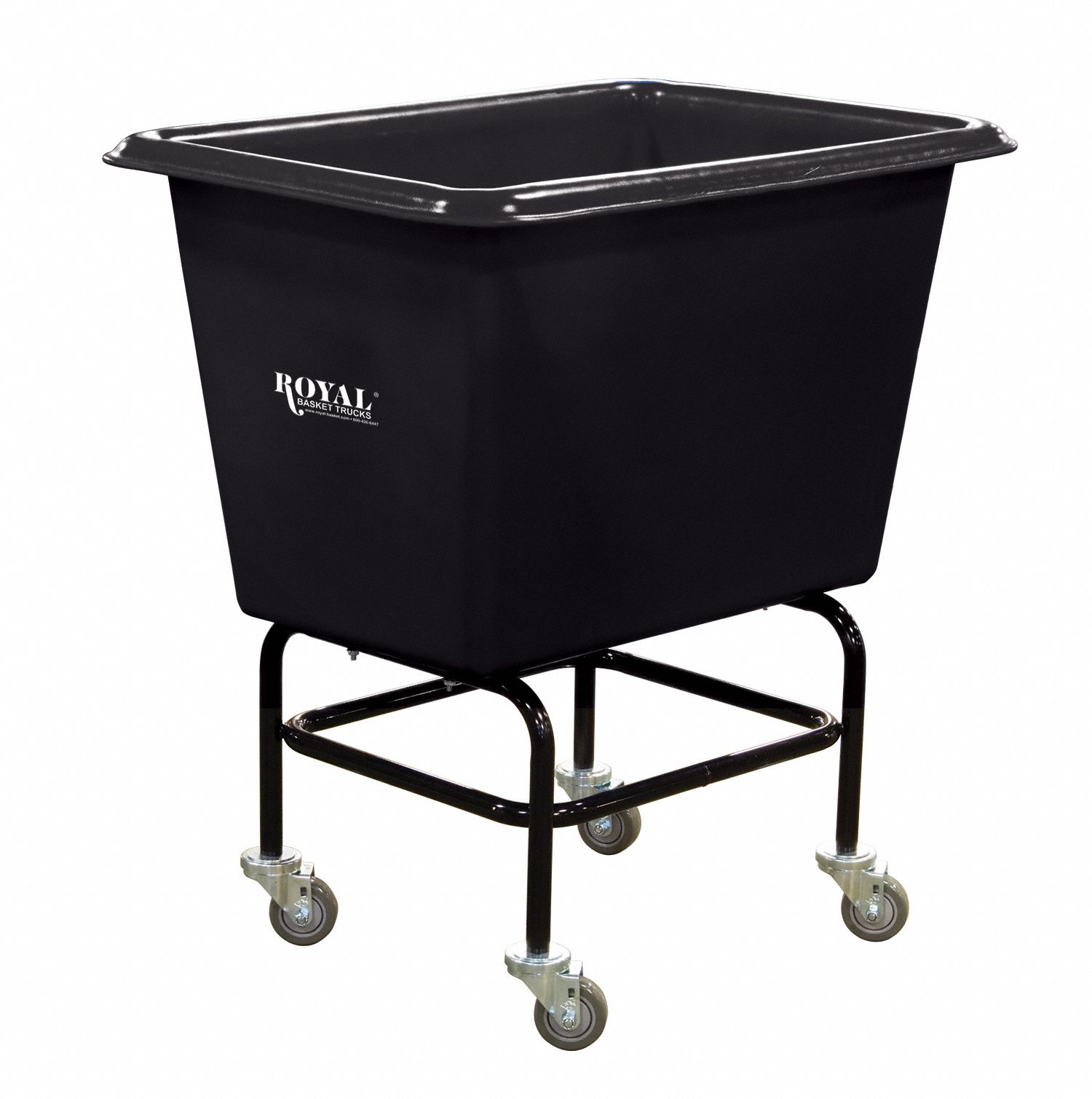 ROYAL BASKET TRUCK, 6.7 cu ft Cubic Foot Capacity, (4) Swivel, Elevated Poly Truck, 6 Bushel