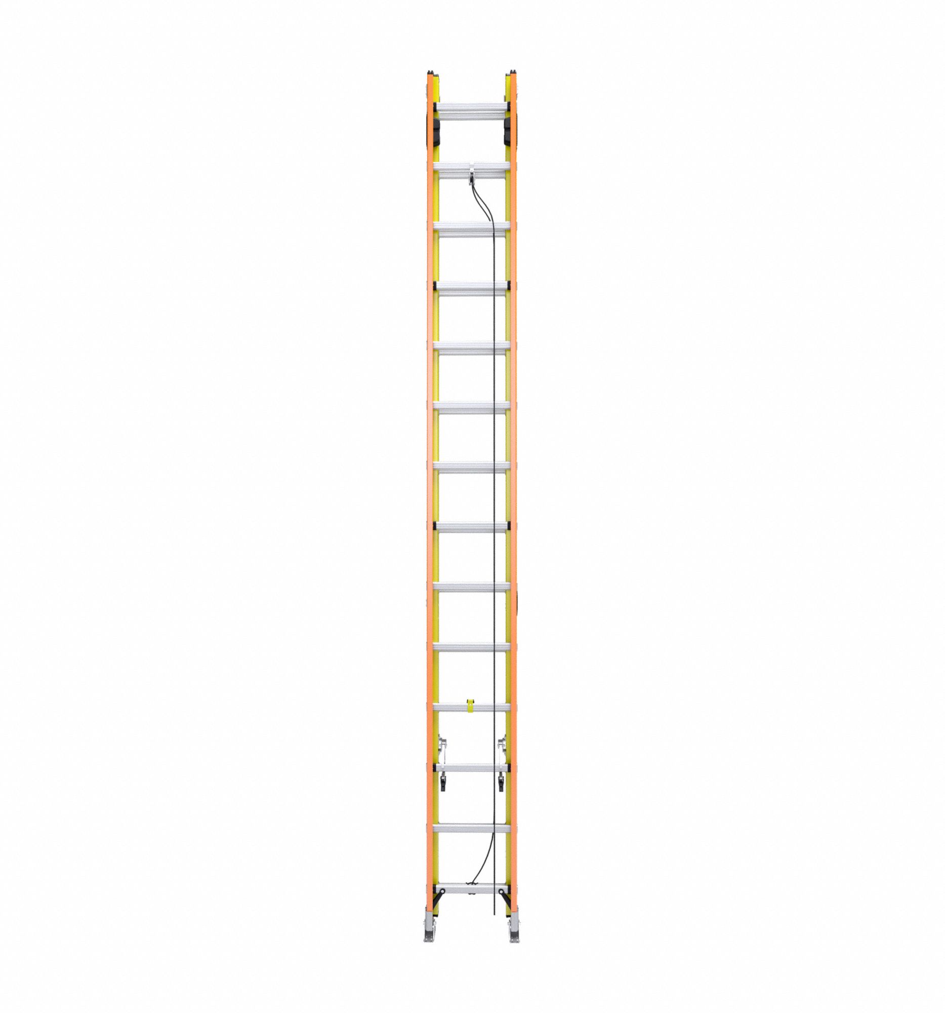 WERNER, 28 ft Industry Ladder Size, 25 ft Extended Ladder Ht